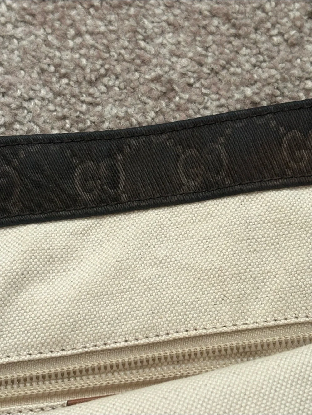 Auth Gucci Black Nylon Tote Bag Large Shoulder Bag Leather Trim 17x14 - Picture 13 of 13